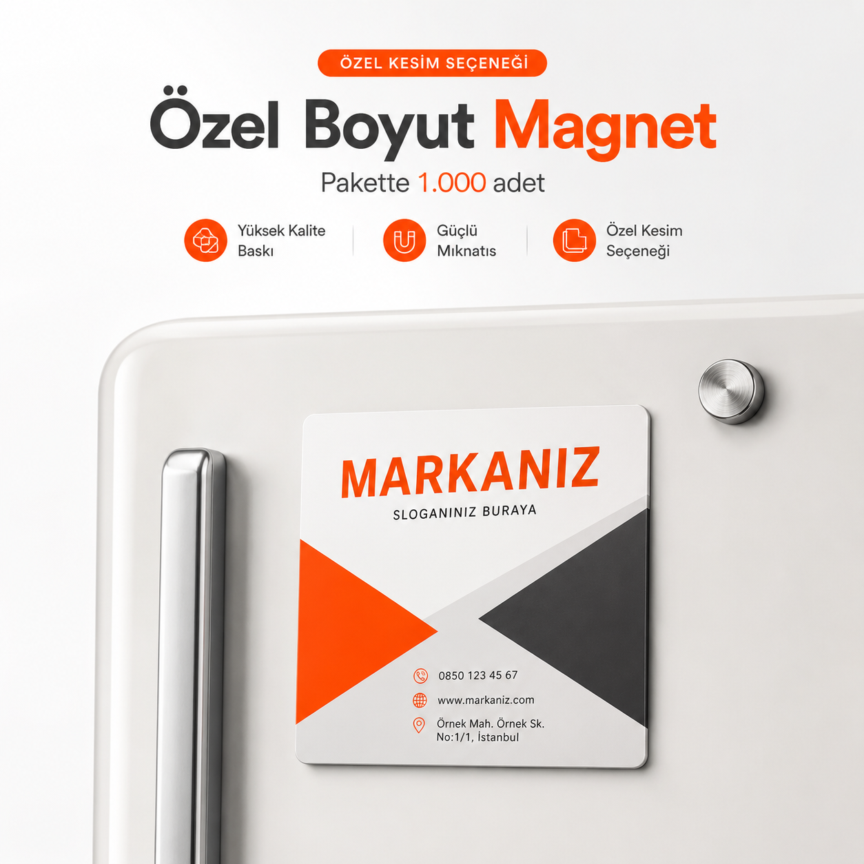 Özel boyut buzdolabı magnet baskı, 1000 adet ücretsiz tasarım